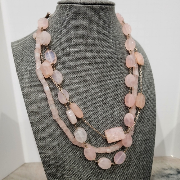 Jewelry - Pink quarts necklace multi strand